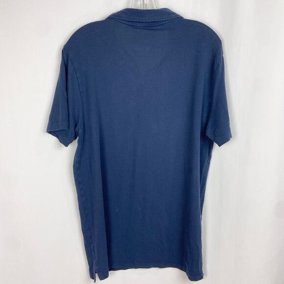 Mack Weldon Vesper Polo Shirt L Navy Blue Mesh Knit FLAW - Picture 10 of 11